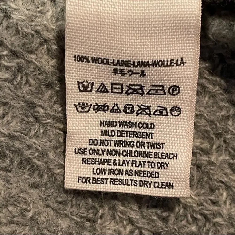 Free people 100% Wool Waffle knit Cowl Neck Sweater In Grey XS - Picture 9 of 9